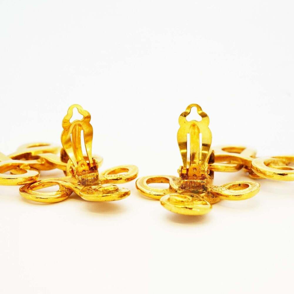 CHANEL Gold Logo Earrings - Picture 6 of 6